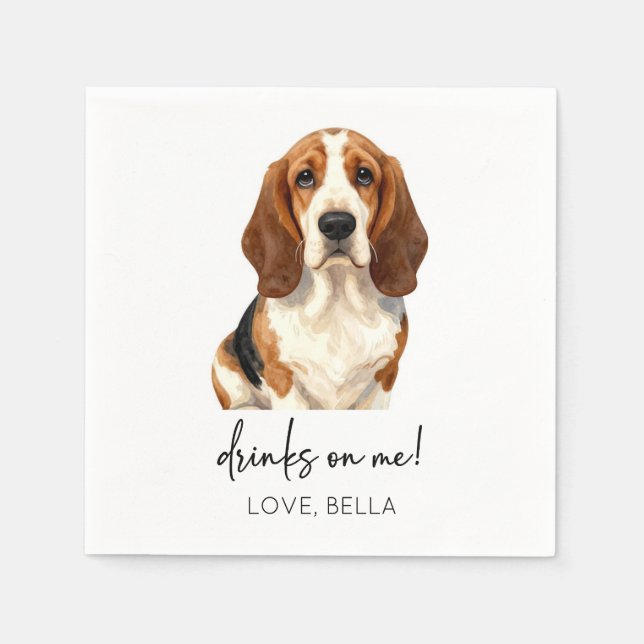 Servilleta De Papel ¡Bebidas a mi cuenta! Boda de perros (Anverso)