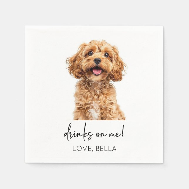 Servilleta De Papel ¡Bebidas a mi cuenta! Boda de perros (Anverso)