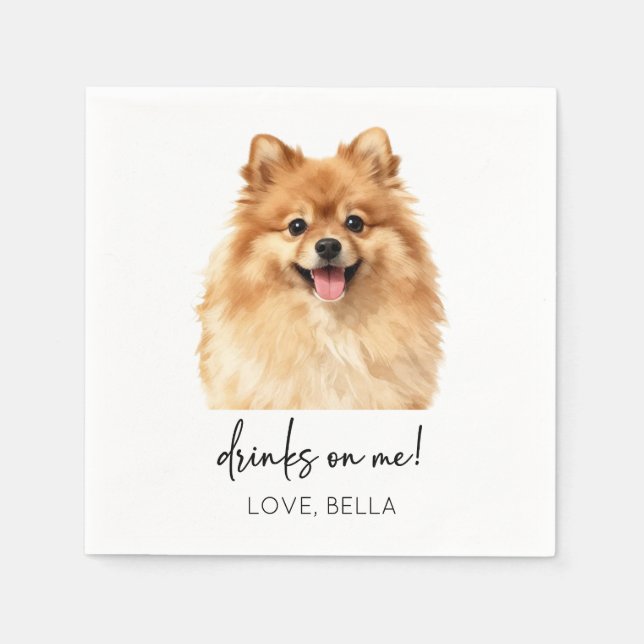 Servilleta De Papel ¡Bebidas a mi cuenta! Boda de perros (Anverso)