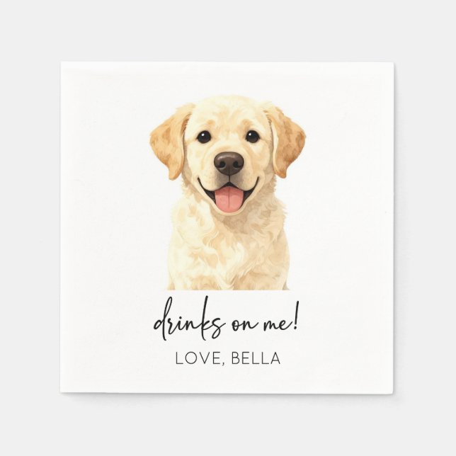 Servilleta De Papel ¡Bebidas a mi cuenta! Boda de perros (Anverso)