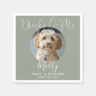 Servilleta De Papel Bebidas a mi cuenta Foto de mascota Verde menta Bo