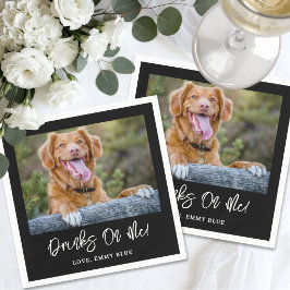 Servilleta De Papel Bebidas a mi cuenta foto de perro lindo en boda