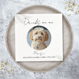 Servilleta De Papel Bebidas a mi cuenta Foto de perro mascota Boda