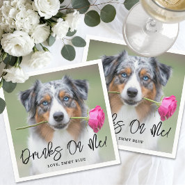 Servilleta De Papel Bebidas a mi cuenta Foto Mascota Perro Boda