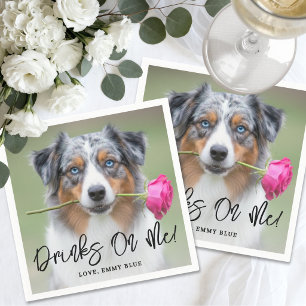 Servilleta De Papel Bebidas a mi cuenta Foto Mascota Perro Boda