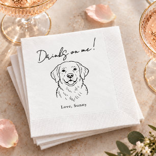 Servilleta De Papel Bebidas a mi cuenta Línea Artística de Perro Cockt