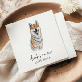 Servilleta De Papel ¡Bebidas a mi cuenta! Perro Shiba Inu Boda Mascota