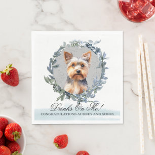 Servilleta De Papel ¡Bebidas a mi cuenta! Yorkshire Terrier perro boda
