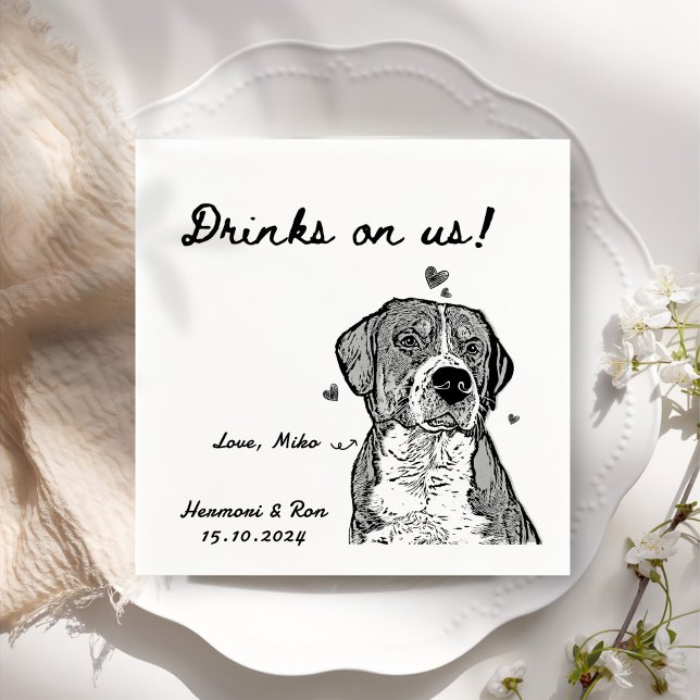 Servilleta De Papel Bebidas a nuestro cargo Boda sencilla de perro per (Subido por el creador)