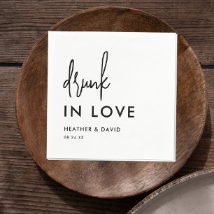 Servilleta De Papel Bebidas Borradas Personalizadas En El Amor Napkins