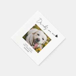 Servilleta De Papel Bebidas con foto personalizada en mi boda de perro