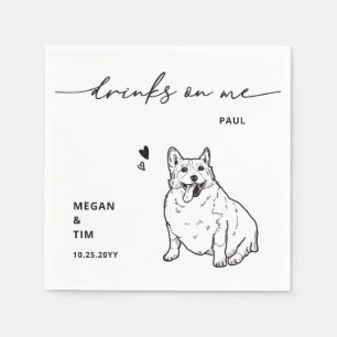Servilleta De Papel Bebidas cortas sobre mí Boda de perro de Corgi gal