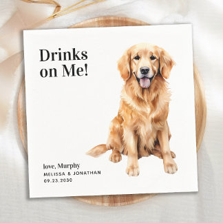 Servilleta De Papel Bebidas Cuestas Sobre Mí Boda De Perro Mascota De 