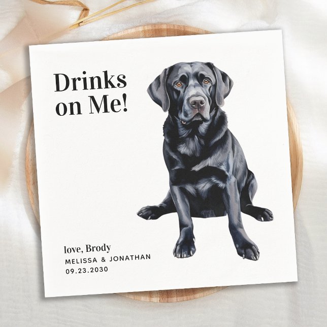 Servilleta De Papel Bebidas Cutas Sobre Mí Labrador Recuperador Boda P (Subido por el creador)