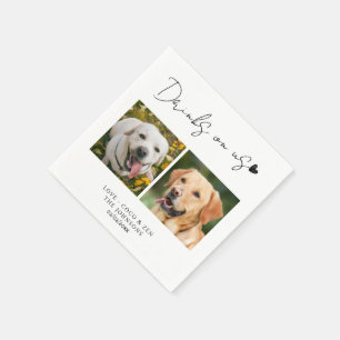 Servilleta De Papel Bebidas de foto personalizadas en mi boda de perro
