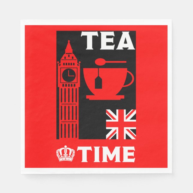 Servilleta De Papel Bebidas de té clásicas británicas (Anverso)