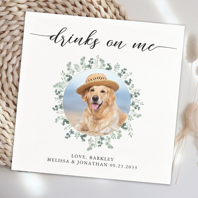 Servilleta De Papel Bebidas Elegantes De Boda En Mi Perro Moderno Masc (Subido por el creador)