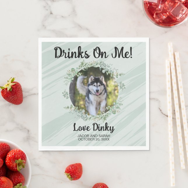 Servilleta De Papel Bebidas en las servilletas conmigo con la foto de  (In situ)