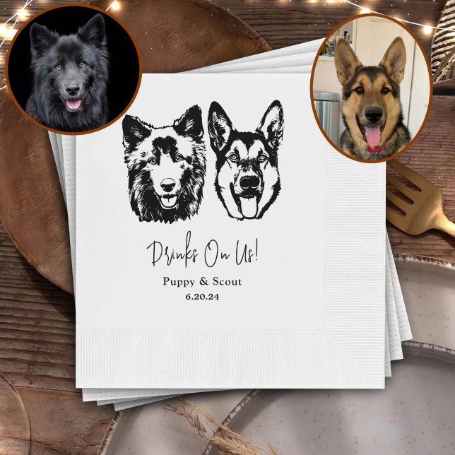 Servilleta De Papel Bebidas En Mascotas Estadounidenses Boda De Dibujo (Subido por el creador)