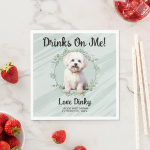 Servilleta De Papel ¡Bebidas en mi! Perro maltés mascota