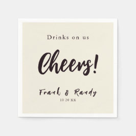 Servilleta De Papel Bebidas En Nosotros Alegran A Un Simple Boda De Ec