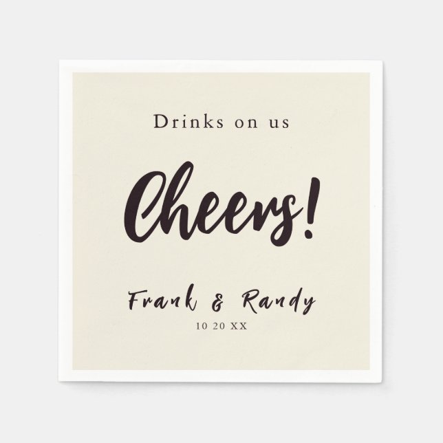 Servilleta De Papel Bebidas En Nosotros Alegran A Un Simple Boda De Ec (Anverso)