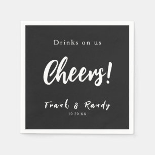 Servilleta De Papel Bebidas En Nosotros Saludan A Simple Matte Black B