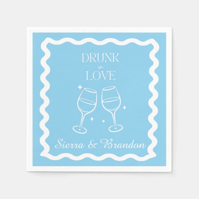 Servilleta De Papel Bebidas Enamoradas Boda Personalizado (Anverso)