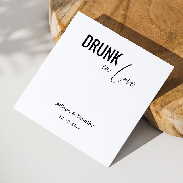 Servilleta De Papel Bebidas Enamoradas Bodas Personalizadas (Drunk In Love Personalized Wedding Napkins)