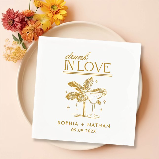Servilleta De Papel Bebidas Enamoradas Personalizadas Napkins De Bodas (Subido por el creador)