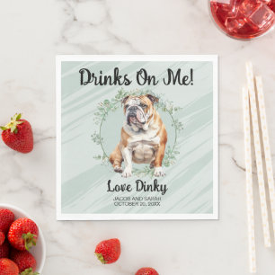 Servilleta De Papel ¡Bebidas Invitan! Servilletas Bulldog con Foto