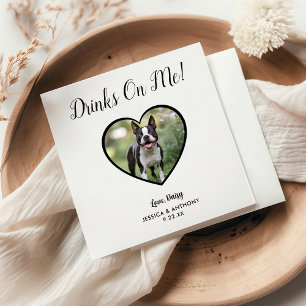Servilleta De Papel Bebidas Modernas De Mi Foto Boda De Mascotas