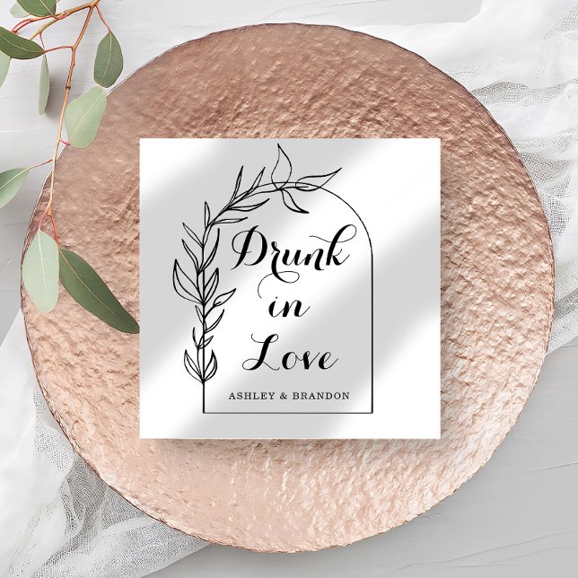 Servilleta De Papel Bebidas Modernas Enamoradas Bodas Napkins (Subido por el creador)