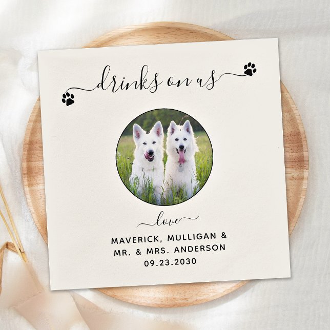 Servilleta De Papel Bebidas Modernas Personalizadas En Un Boda De Un M (Subido por el creador)