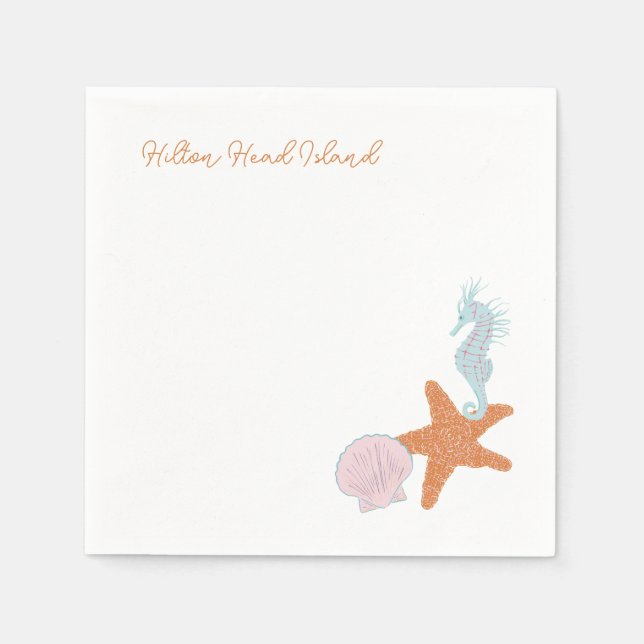 Servilleta De Papel Bebidas Pastel de playa Dibujos de servilletas de  (Anverso)