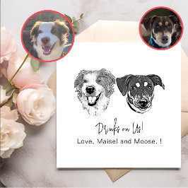 Servilleta De Papel Bebidas Personalizadas De Perro Blanco Y Negro Sob