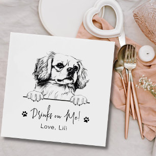 Servilleta De Papel Bebidas Personalizadas De Perro Español Tibetano S