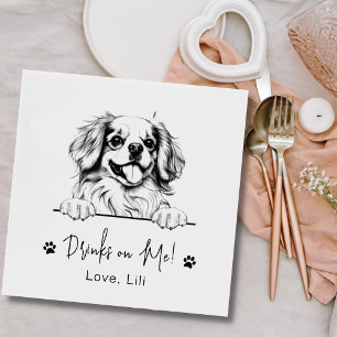 Servilleta De Papel Bebidas Personalizadas De Perro Español Tibetano S