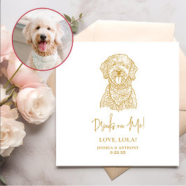 Servilleta De Papel Bebidas personalizadas de perro goldendoodle sobre