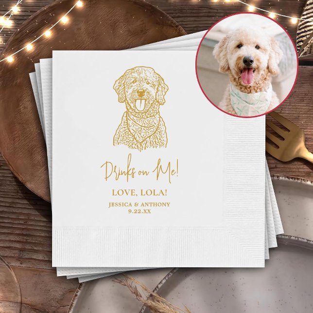Servilleta De Papel Bebidas personalizadas de perro goldendoodle sobre (Subido por el creador)