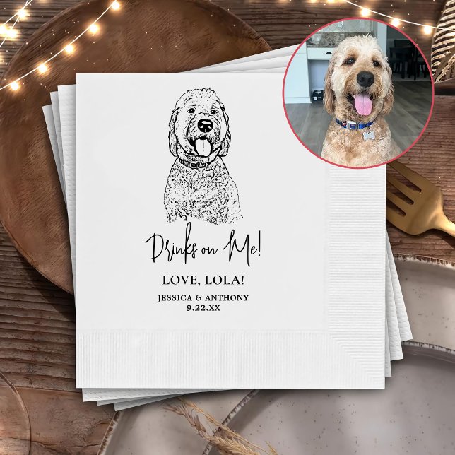 Servilleta De Papel Bebidas personalizadas de perro goldendoodle sobre (Subido por el creador)