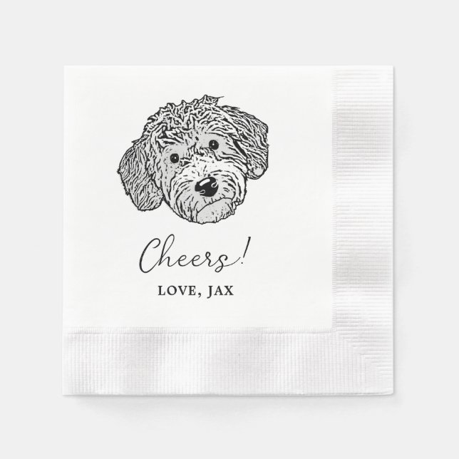 Servilleta De Papel Bebidas personalizadas de perro goldendoodle sobre (Anverso)