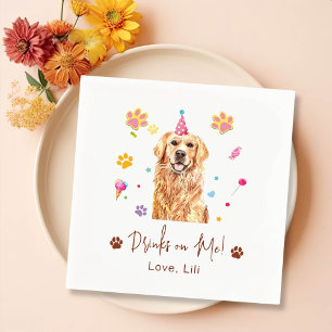Servilleta De Papel Bebidas Personalizadas De Perro Recuperador De Oro