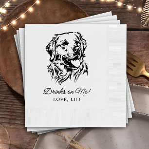 Servilleta De Papel Bebidas Personalizadas De Perro Recuperador De Oro