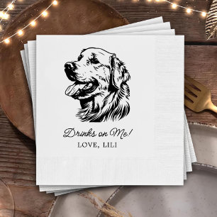 Servilleta De Papel Bebidas Personalizadas De Perro Recuperador De Oro