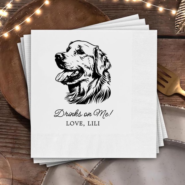 Servilleta De Papel Bebidas Personalizadas De Perro Recuperador De Oro (Subido por el creador)
