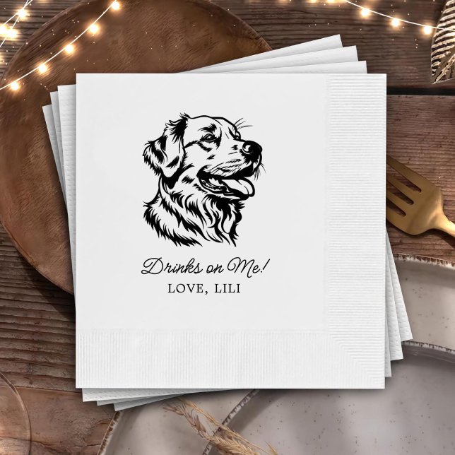 Servilleta De Papel Bebidas Personalizadas De Perro Recuperador De Oro (Subido por el creador)