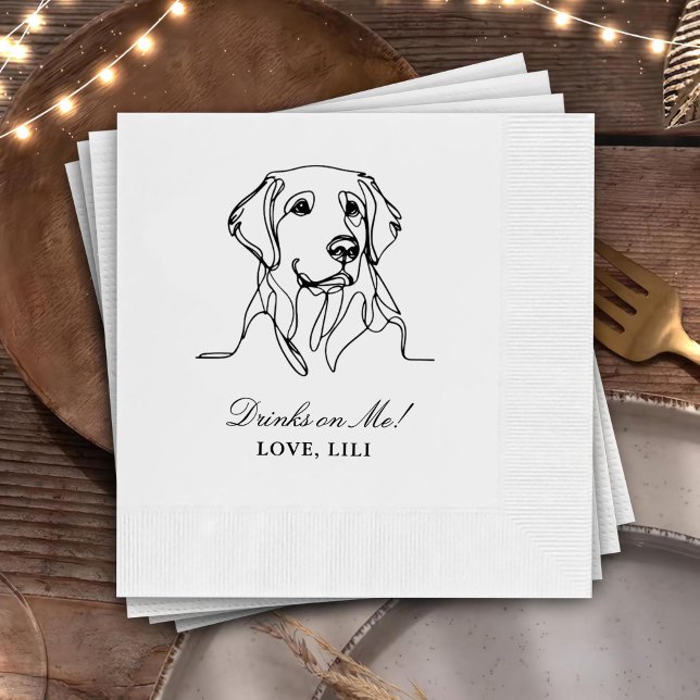 Servilleta De Papel Bebidas Personalizadas De Perro Recuperador De Oro (Subido por el creador)