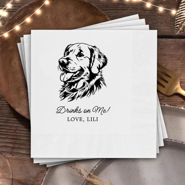 Servilleta De Papel Bebidas Personalizadas De Perro Recuperador De Oro (Subido por el creador)