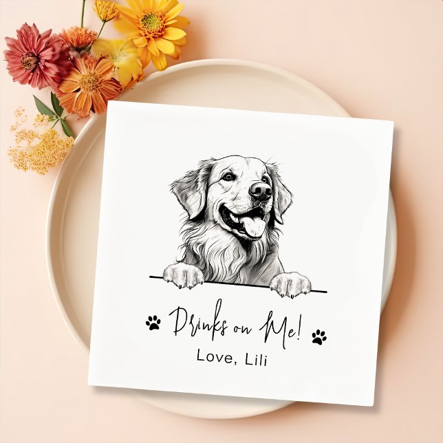 Servilleta De Papel Bebidas Personalizadas De Perro Recuperador De Oro (Subido por el creador)
